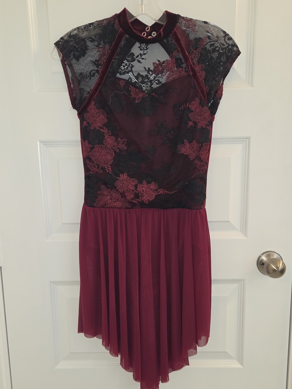 Weissman Burgundy and Black Lace Performance Costume